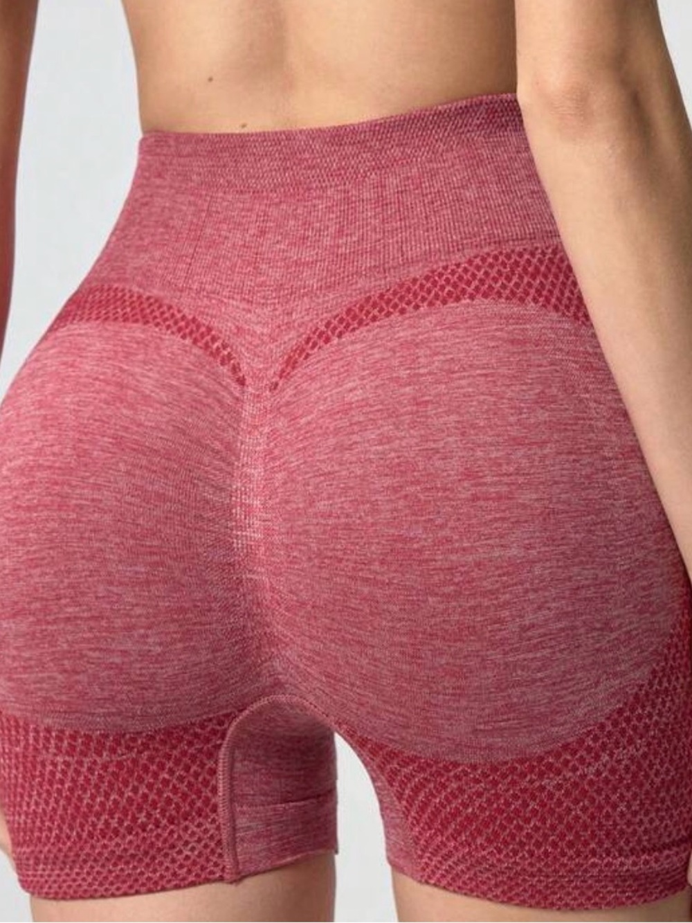 Seamless High-Waist Sculpting Shorts in Heathered Rose